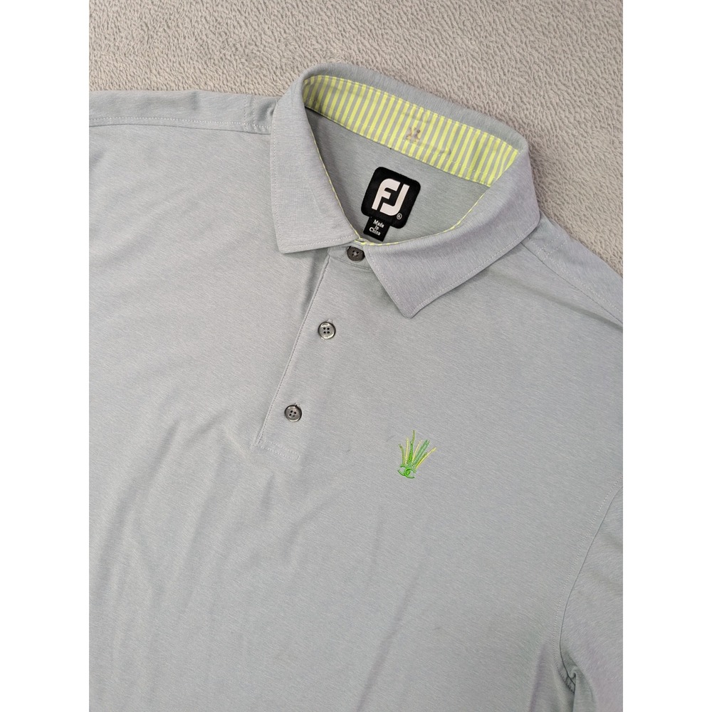 Footjoy FJ Mens XL Golf Polo Shirt 2015 Players Cup Grey Embroidered